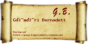 Gömöri Bernadett névjegykártya